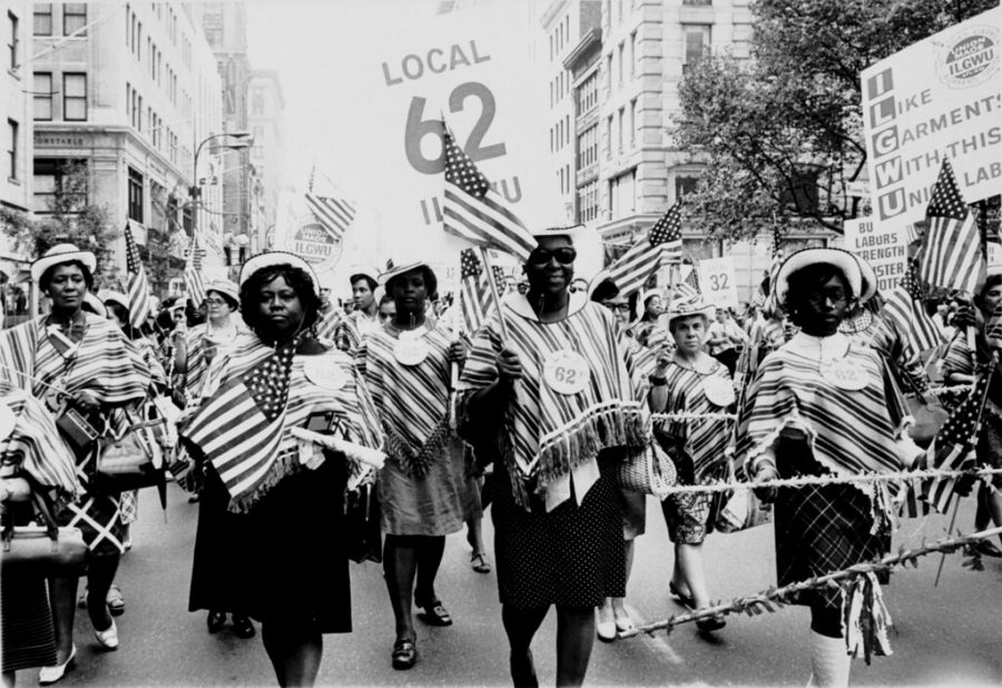 United States citizens marching in the Labor Day parade