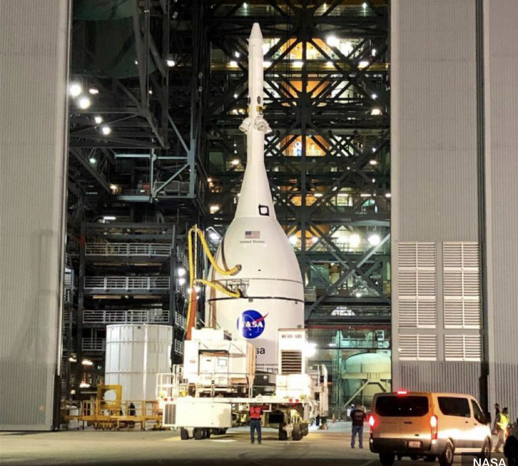  NASA’s Moon ship Orion ready to be attached to rocket (Photo courtesy of NASA).