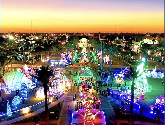 Deck the Chairs takes place from 5 p.m. to 1 a.m., with musical light shows taking place on the hour from 6-9 p.m. each night (photo courtesy of firstcoastnews).
