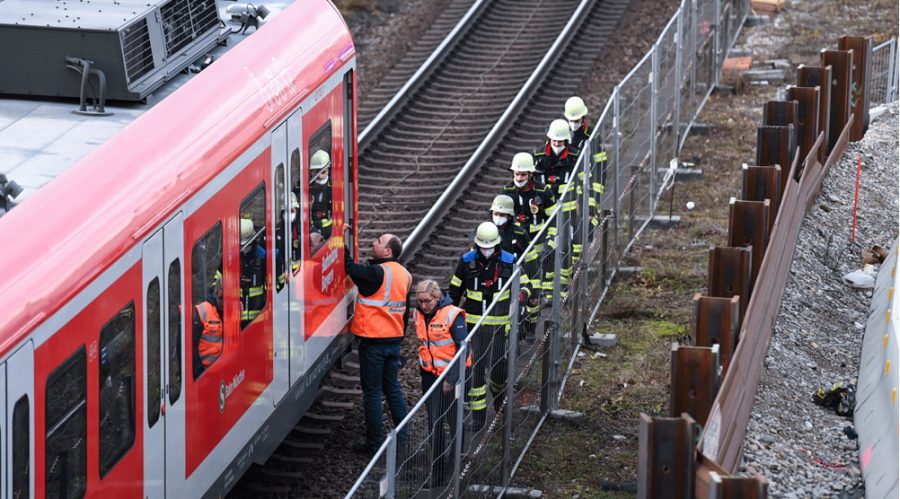 Firefighters and railway staff at railway site in Munich, Germany (Photo Courtesy of Fox News).