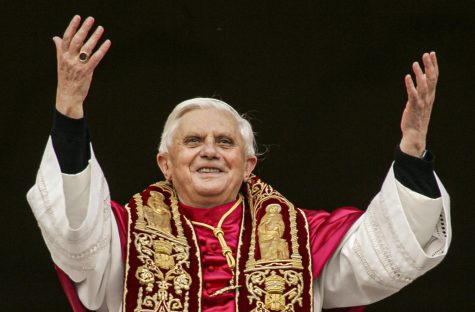 Pope Benedict greets first congregation as Pope. (Photo courtesy of AP News)