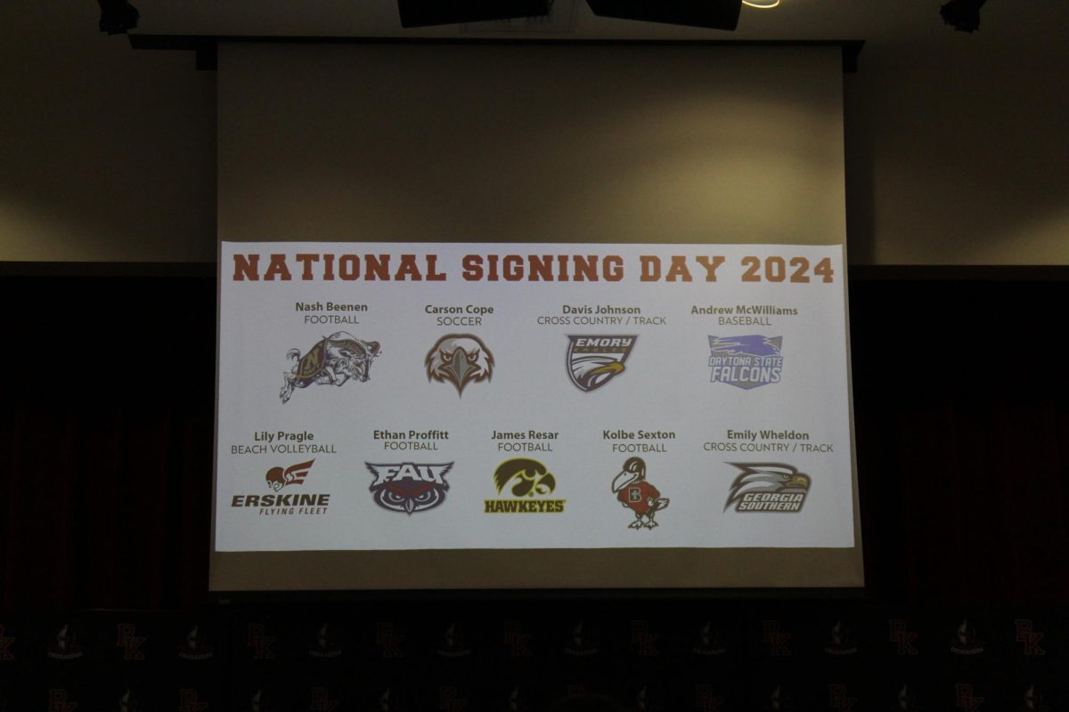 All of the signees names are being displayed in the Carla Harris.