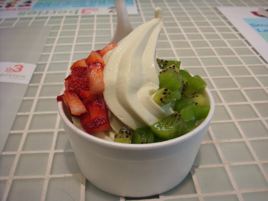 Frozen yogurt allows customers to choose from a variety of toppings